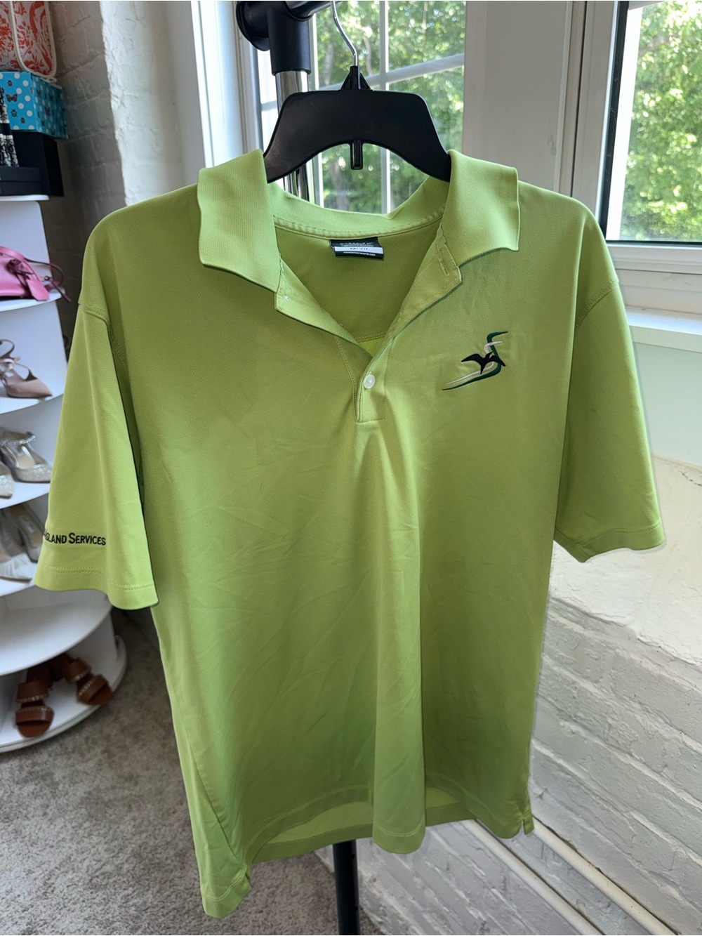 Nike Lime Green Polo Shirt with Embroidered Logo